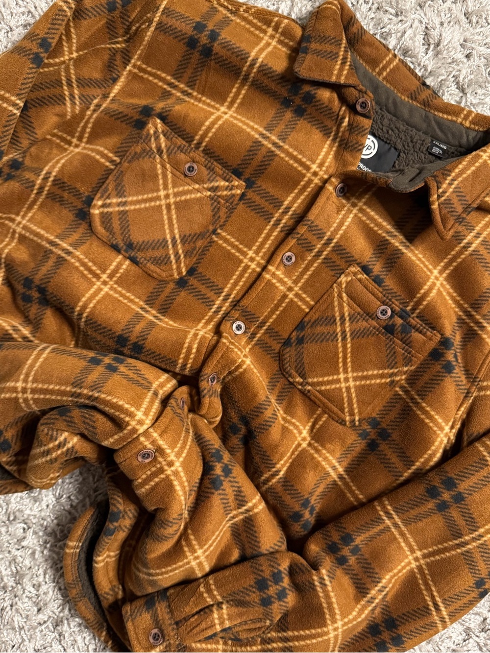 Weatherproof Plaid Fleece Button Down